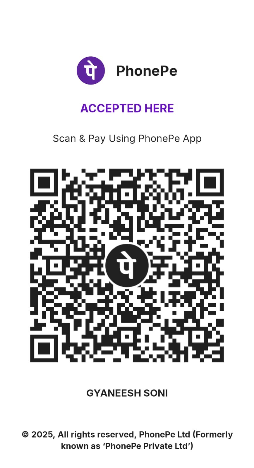QR Code for Payment